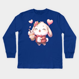 Bunny Smile Kids Long Sleeve T-Shirt